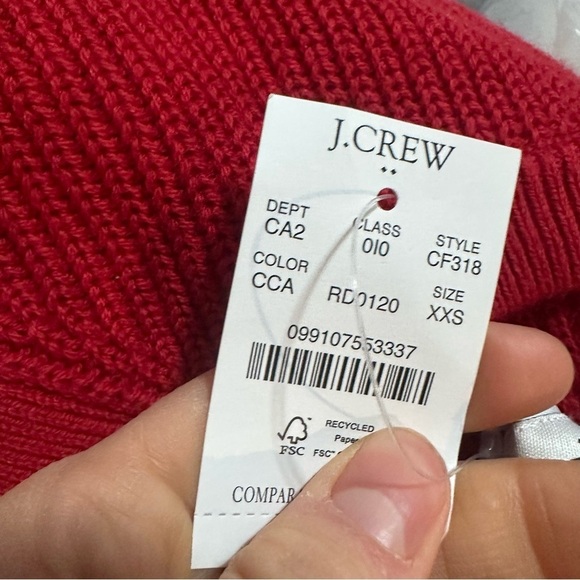 J crew classic cardinal red Button raglan crewneck sweater - Picture 4 of 5